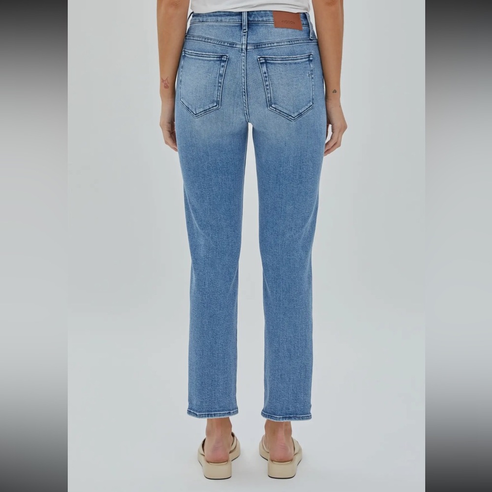 Hidden Jeans Medium Wash Stretch Distressed Straight Jeans NWT - Picture 5 of 11